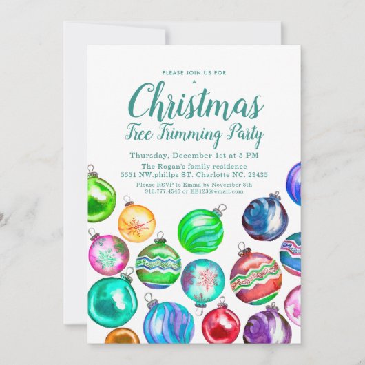 Weihnachtsbaum-Party Einladung (Vorderseite)