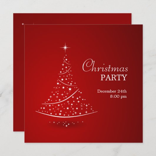 Weihnachtsbaum-Party Einladung (Vorne/Hinten)