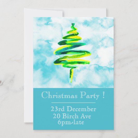 Weihnachtsbaum-Party Einladung (Vorderseite)