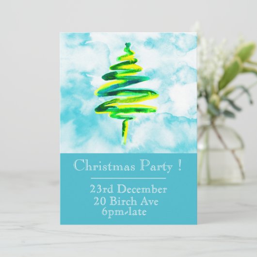 Weihnachtsbaum-Party Einladung (Stehend Vorderseite)