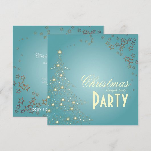 Weihnachtsbaum / Party Einladungen (Vorne/Hinten)