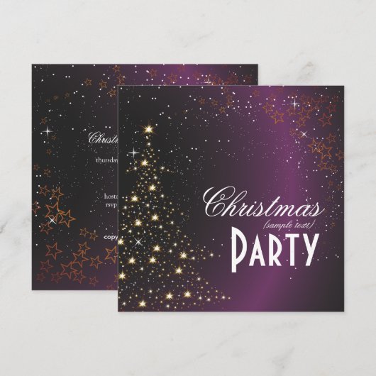 Weihnachtsbaum / Party Einladungen (Vorne/Hinten)