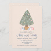 Weihnachtsbaum Party Frohe und helle Weihnachtsbau Einladung (Vorne/Hinten)