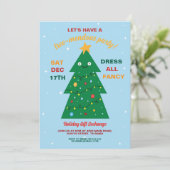 Weihnachtsbaum Party Geschenke Austausch Feiertage Einladung (Stehend Vorderseite)