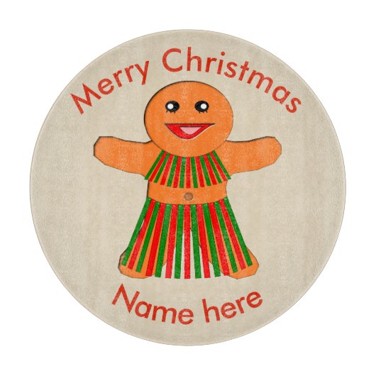 Weihnachtsbaum Party Gingerbrei Schneidebrett (Vorderseite)