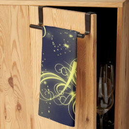 Weihnachtsbaum Party Gold Stars Navy Blue Holidays Geschirrtuch