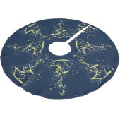 Weihnachtsbaum Party Gold Stars Navy Blue Holidays Polyester Weihnachtsbaumdecke (Schrägansicht)