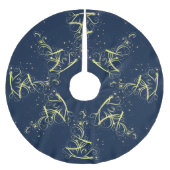 Weihnachtsbaum Party Gold Stars Navy Blue Holidays Polyester Weihnachtsbaumdecke (Vorderseite)