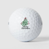 Weihnachtsbaum Party Hand Wasserfarben Baum und Bo Golfball (Vorderseite)