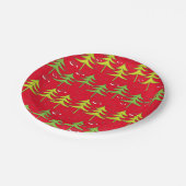 Weihnachtsbaum-Party Pappteller (Schrägansicht)