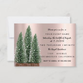 Weihnachtsbaum Party Rose Abendessen Einladung (Vorderseite)