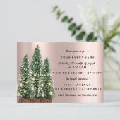 Weihnachtsbaum Party Rose Abendessen Einladung (Stehend Vorderseite)