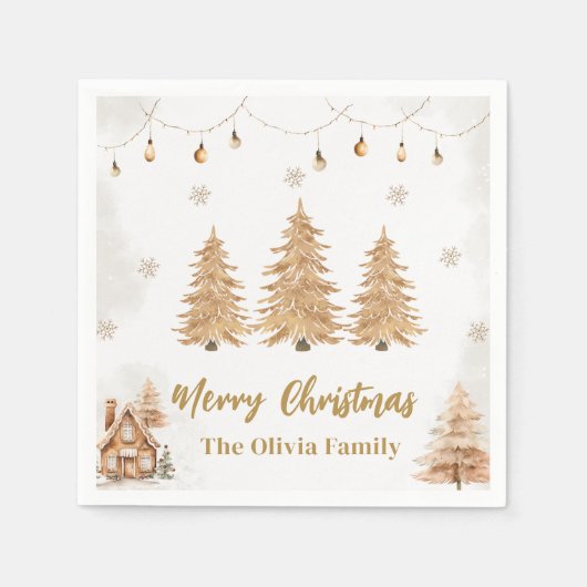 Weihnachtsbaum-Party Serviette (Vorderseite)