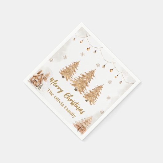 Weihnachtsbaum-Party Serviette (Ecke)