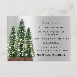 Weihnachtsbaum Party Silver Dinner Einladung