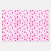 Weihnachtsbaum Pastel Baby Blue Pink Green elegant Geschenkpapier Set (Vorderseite 2)