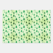 Weihnachtsbaum Pastel Baby Blue Pink Green elegant Geschenkpapier Set (Vorderseite 3)