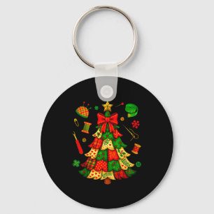 Weihnachtsbaum-Patchwork-Quilten-Quilter-Nähen L Schlüsselanhänger