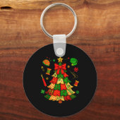 Weihnachtsbaum-Patchwork-Quilten-Quilter-Nähen L Schlüsselanhänger (Vorderseite)