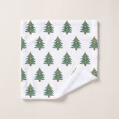 Weihnachtsbaum Pattern Badetuch Set (Waschlappen)