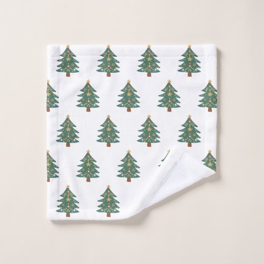 Weihnachtsbaum Pattern Badetuch Set (Waschlappen)