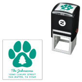 Weihnachtsbaum Paw Print Holiday Address Permastempel (Beispiel)