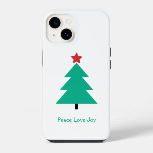 Weihnachtsbaum Peace Love Joy anpassbar iPhone 14 Hülle