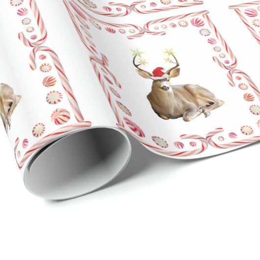 Weihnachtsbaum Peppermint Candy Wrapping Paper Geschenkpapier (Rolleneckpunkt)