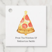 Weihnachtsbaum Pepperoni Pizza aus der Küche Geschenkanhänger (Vorderseite)