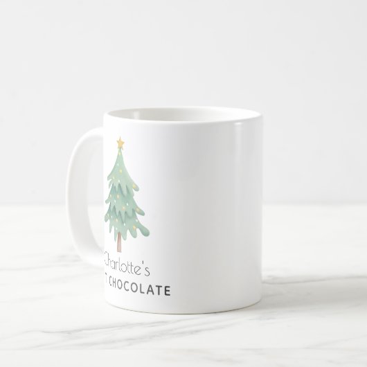 Weihnachtsbaum Personalisiert Name Kinder Kaffeetasse (Vorderseite Links)