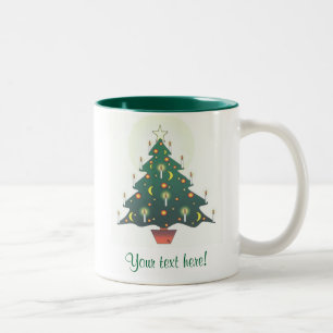 Weihnachtsbaum - personalisiert zweifarbige tasse