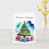 Weihnachtsbaum Personalisierte Grußkarte Karte (Gelbe Blume)