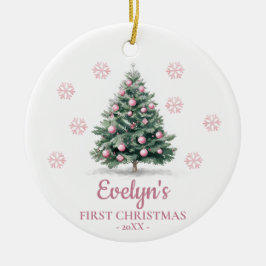 Weihnachtsbaum Personalisierter Mädchen Erstes Wei Keramik Ornament