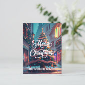 Weihnachtsbaum personalisierter Name Grußkarten Postkarte (Stehend Vorderseite)