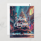 Weihnachtsbaum personalisierter Name Grußkarten Postkarte (Vorne/Hinten)