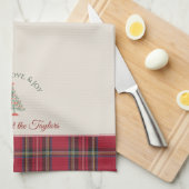 Weihnachtsbaum Personalisierter Name Roter Weihnac Geschirrtuch (Viertel Falte)