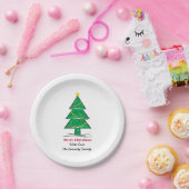 Weihnachtsbaum-personalisiertes Pappteller (Party)