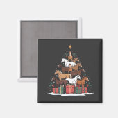 Weihnachtsbaum Pferdeküche Weihnachten Magnet (Vorderseite/Rückseite)
