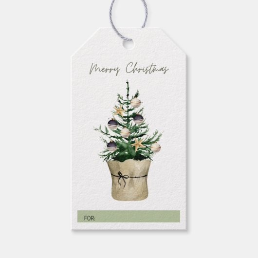Weihnachtsbaum-Pflanze-Geschenkmarke Geschenkanhänger (Vorderseite)