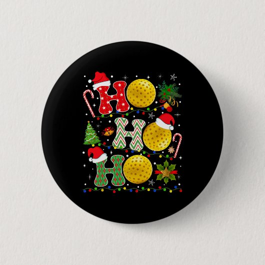 Weihnachtsbaum Pickleball Ho Ho Ho Santa Lights Xm Button (Vorderseite)