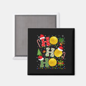 Weihnachtsbaum Pickleball Ho Ho Ho Santa Lights Xm Magnet (Vorderseite/Rückseite)