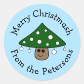 Weihnachtsbaum-Pilzkleber Runder Aufkleber (Vorderseite)