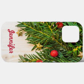 Weihnachtsbaum Pine Bough Ornament Monogram Case-Mate iPhone Hülle (Rückseite (Horizontal))