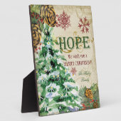 Weihnachtsbaum Pine Cone Hope Snowflake Collage Fotoplatte (Seite)