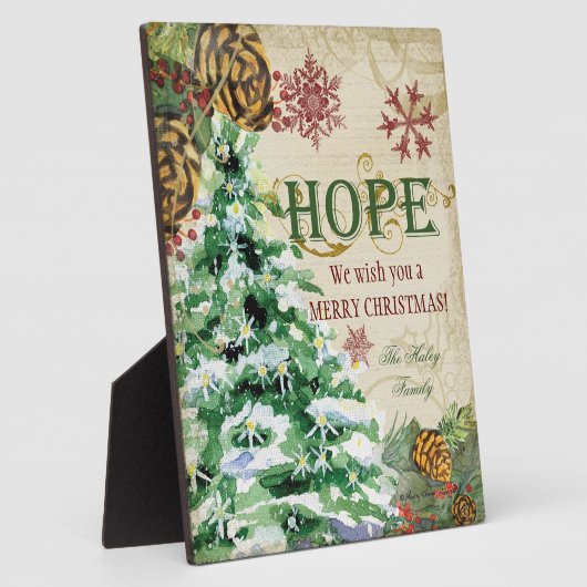 Weihnachtsbaum Pine Cone Hope Snowflake Collage Fotoplatte (Seite)