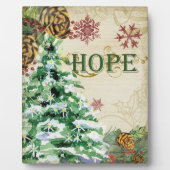 Weihnachtsbaum Pine Cone Hope Snowflake Collage Fotoplatte (Vorderseite)
