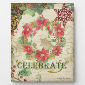 Weihnachtsbaum Pine Cone Peace Snowflake Collage Fotoplatte (Vorderseite)