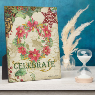 Weihnachtsbaum Pine Cone Peace Snowflake Collage Fotoplatte