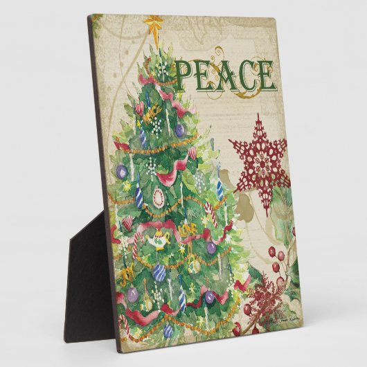 Weihnachtsbaum Pine Cone Peace Snowflake Collage Fotoplatte (Seite)