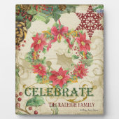 Weihnachtsbaum Pine Cone Peace Snowflake Collage Fotoplatte (Vorderseite)